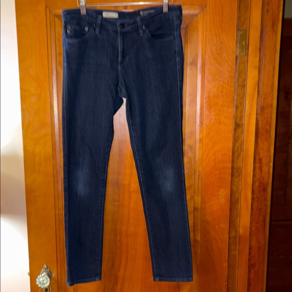 AG Adriano Goldschmied Midnight Blue Cigarette Jeans; dark navy denim; sz 30R